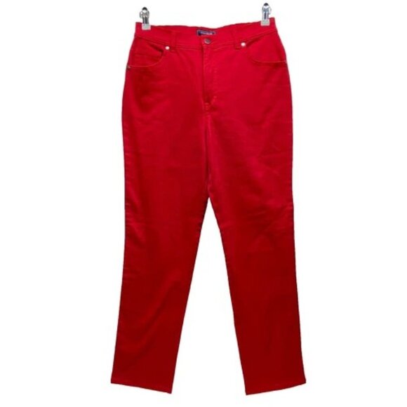 Charter Club Jeans Women's 8 Red Classic Fit Straight Leg 5 Pocket Denim EUC - Picture 1 of 11